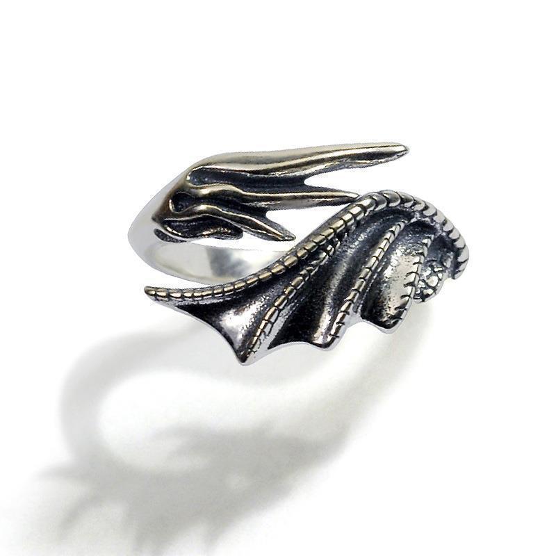 Inele Deschise Retro cu Aripi de Înger și Demon pentru Femei Cupluri Punk Gothic Accesorii Reglabile pentru Degete Cadouri Hip Hop
