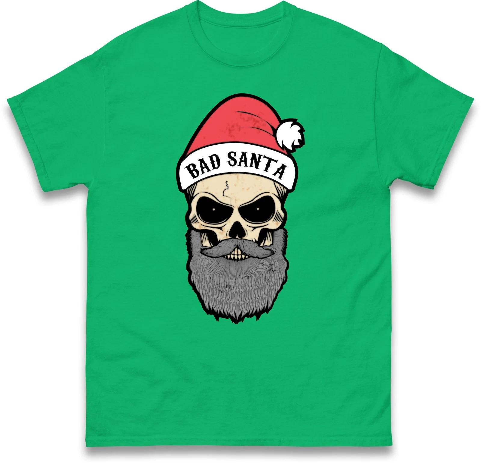 Bad Santa Christmas Holiday T Shirt,Offensive Christmas Tee,Ugly Christmas Tee L