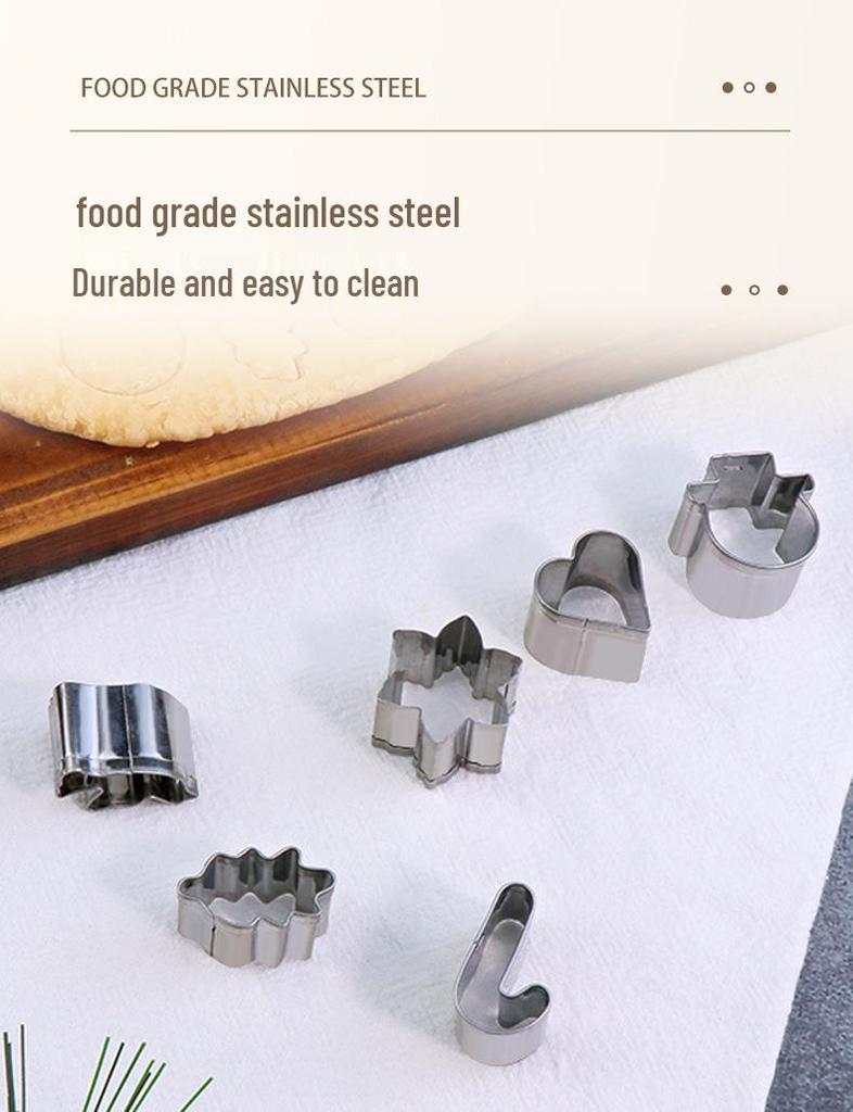 20-Piece Christmas Cookie & Cake Molds Set - DIY Stainless Steel Snowflake & Tree Designs