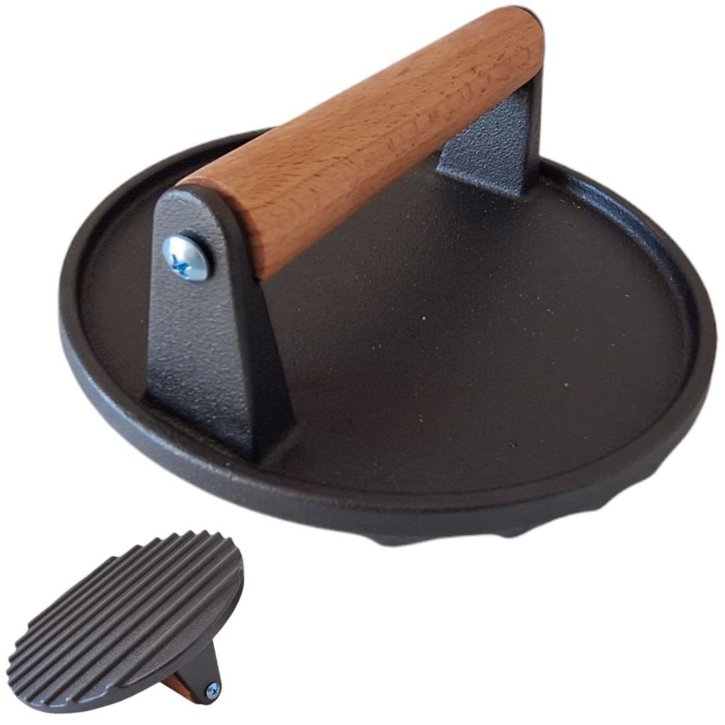 CAST IRON PRESS FORM FOR HAMBURGER GRILL BURGERS CUTLET 17.5 cm