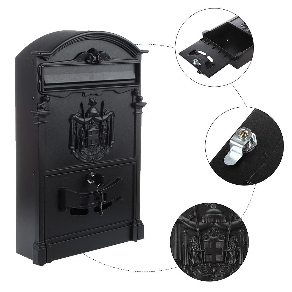 Outdoor Large Wall Mounted Mailbox Lockable Secure