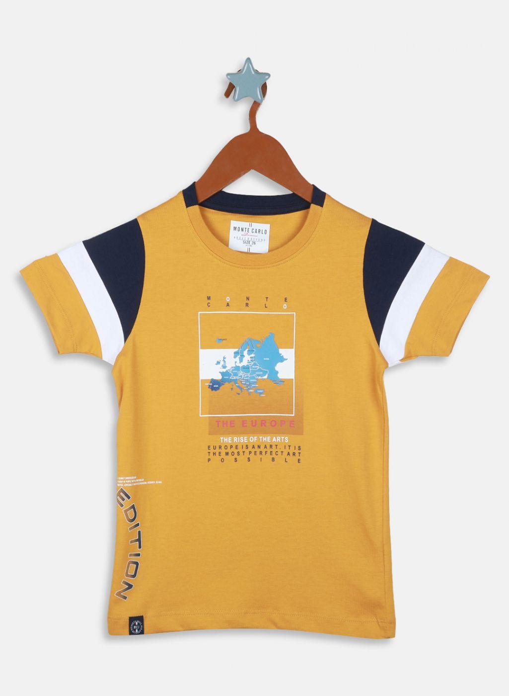 Monte Carlo Boy Regular Fit Mustard Tshirt 9-10 Years