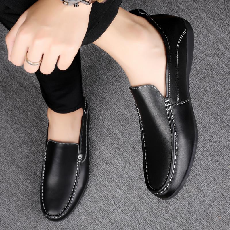 Fashion Driving Shoes Men Brand Trendy Dress Shoes Mens Loafers Split Leather Moccasins Shoes For Men Formal Retro Wedding Shoes