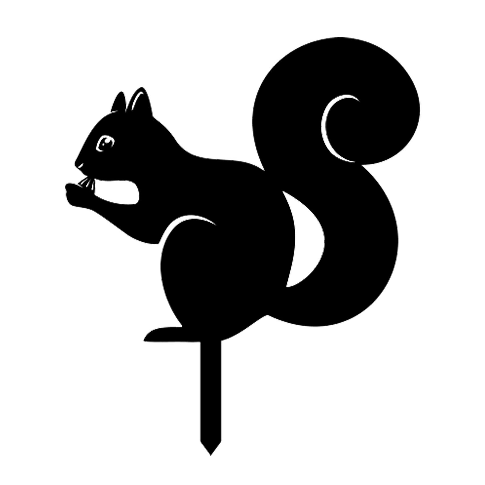 Squirrel Yard Art Decor Outdoor Lawn Black Metal Squirrel Silhouette Decor Garden Ground Insert Backyard Lawn Stakes