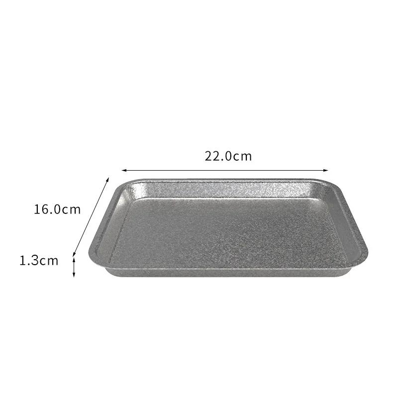 Retro Korean Style Stainless Steel Rectangular square Plate Food Storage Tray Vintage Steak Barbecue Snack Dishes Kitchen tray