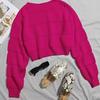2026 Autumn/Winter Plaid Knit Pullover: Round Neck, Long Sleeve, European-American Style Fashionable Women's Sweater
