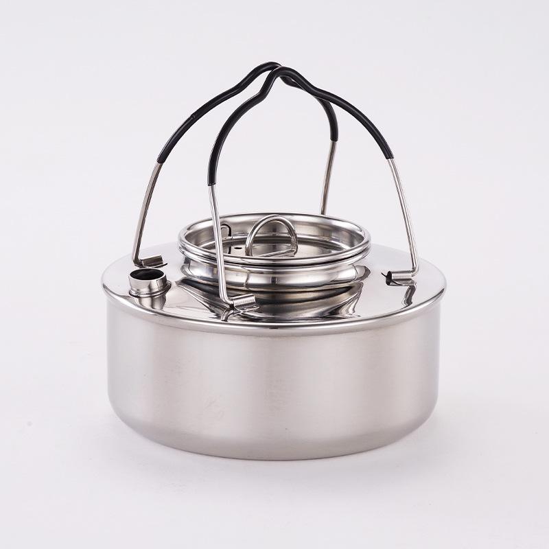 Food Grade Stainless Steel Camping Kettle  Portable Outdoor Camping Boiling Kettle for Picnic Boiling Water To Make Tea Kettle