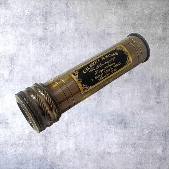 Mosiężny Kalejdoskop z Skórzanym Etui Zabawka Optyczna, Kolekcjonerski Teleskop Prezent dla Dzieci Dorosłych