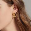 Elegant C-Shaped Hollow Round Stainless Steel Stud Earrings - Trendy, Versatile, and Unique High-End Ear Jewelry
