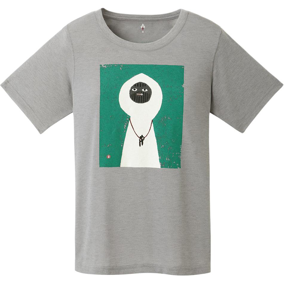 

MONTBELL Японский Горный Уличный Узор Пуловер с Круглым Вырезом Короткий Рукав Обычная Футболка Женская XL светло-серый