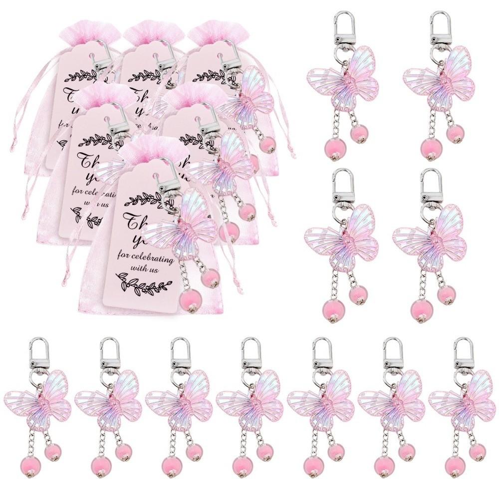 24/30 Stück Schmetterling Anhänger Schmetterling Schlüsselanhänger Geschenk Set Quaste Rosa Schmetterling Schlüsselanhänger Hochzeitsgeschenke