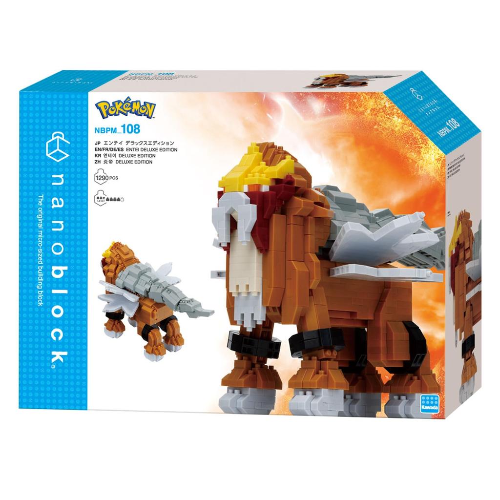 Kawada Nanoblock Pokémon Entei Deluxe Edition (NBPM108), 7 x 28 x 21 cm, Ages 12 and up, Interior Decoration, Hobby, NBPM108