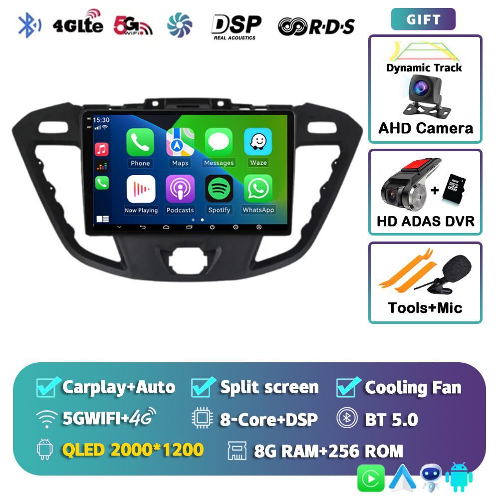 Android 14 Carplay Auto for Ford Transit Tourneo Custom 2013-2021 Navigation Car Radio 2 Din Multimedia Player Head Unit Stereo
