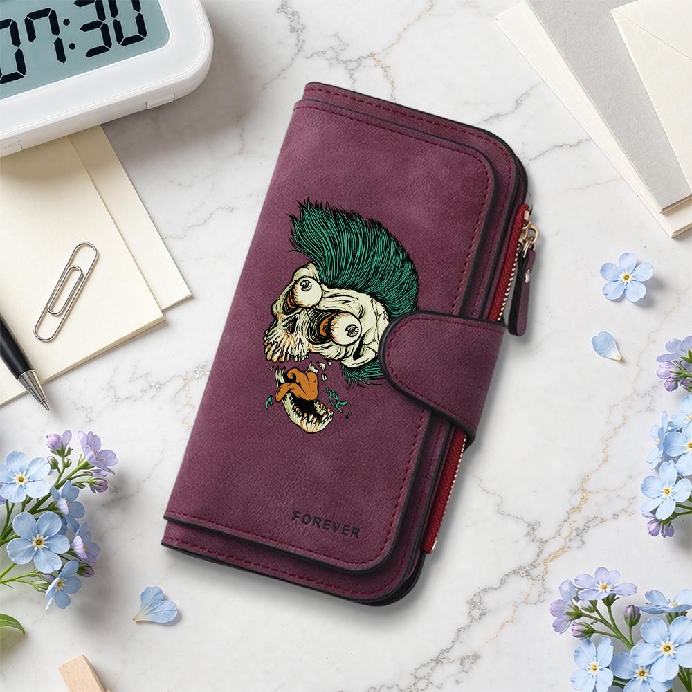 Gothic Skull Pattern Long Wallet