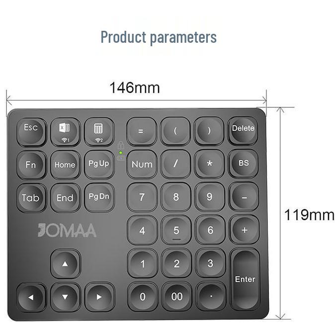JOMAA Dual Bluetooth Rechargeable Wireless Number Pad for Office and Finance