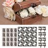 46PCS Bronze Box Hardware Small Size Box Hinges Angle Code Latch Hook Hasp  Cabinet
