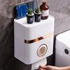 1Pcs Wall Mount Toilet Paper Holder Waterproof Bathroom Tray Shelf New Roll Paper Storage Box