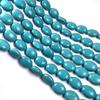 Natural Stone Beads Jewelry Making Egg-shaped Blue Turquoise Loose Beads for DIY Necklace Bracelet Handiwork Sewing Craft Accessory