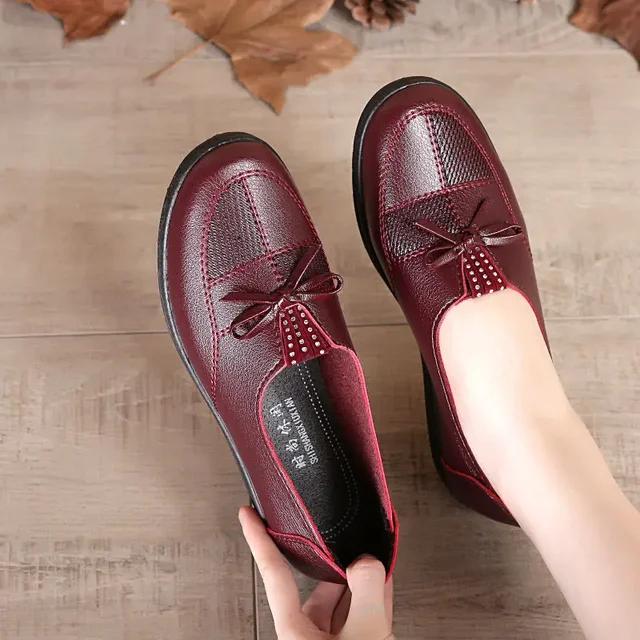 Fashion 2025 Spring and Autumn New Single Shoes Women's Soft Soled Non Slip Flat Shoes Classic Le Fu Shoes Fashion Casual Leather Shoes