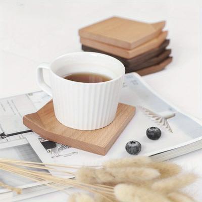 1PC Japanese Simple Corner Coaster Easy To Hold Solid Wood Wood Thermal Insulation Mat Creative Tea Cup Holder Pot Holder
