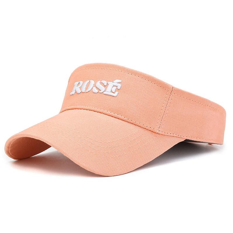 Letter Summer Rose Embroidery Baseball Cap Sporty Visor Cap Sun Gift Protection