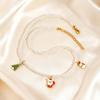 Stainless Steel Santa Claus Christmas Tree Snowman Imitation Pearl Beaded Necklace Female, Christmas Sweater Chain Nc-1256