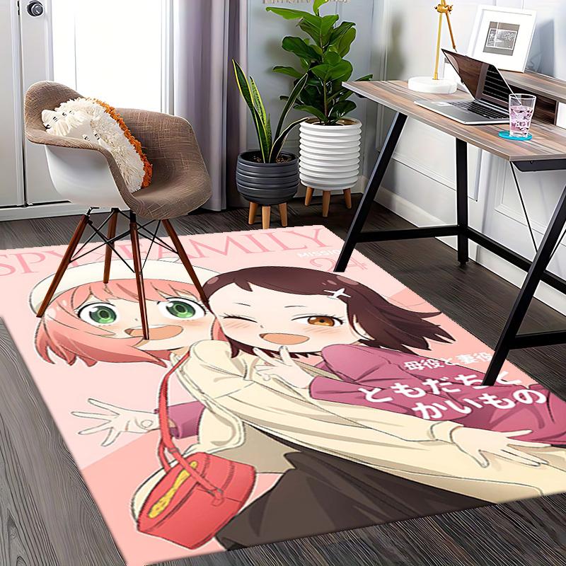 1pc Spy X Family Mission 24 Chair Mat - Anime Cartoon Design Office Desk Pad, Non-Slip Carpet for Home Decor, Gaming Room, Bedroom, Living Room, Seaso