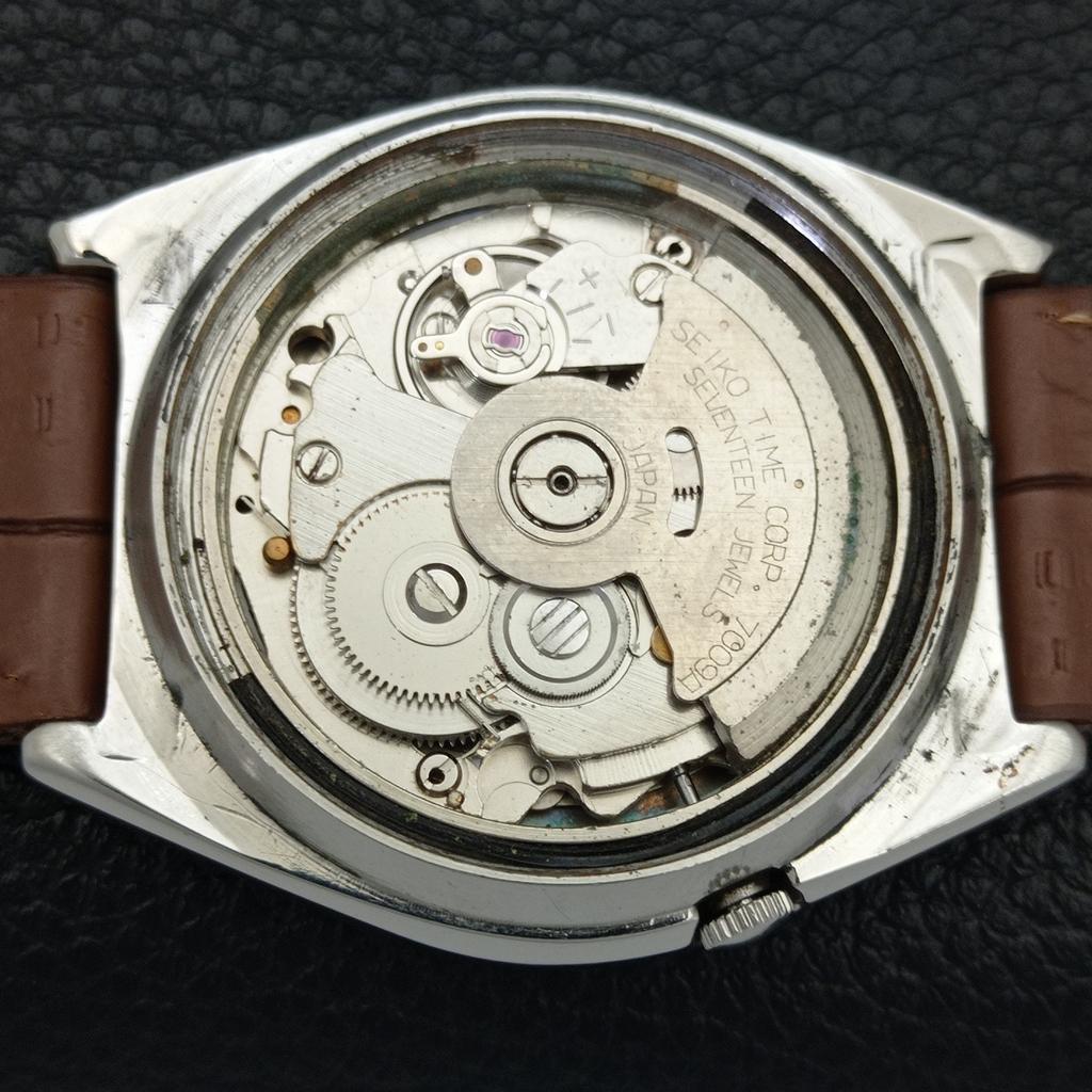 AUTOMATIC 7009A VINTAGE SEIKO 5 JAPAN MENS PEACH COLOR DIAL WATCH A701602-5