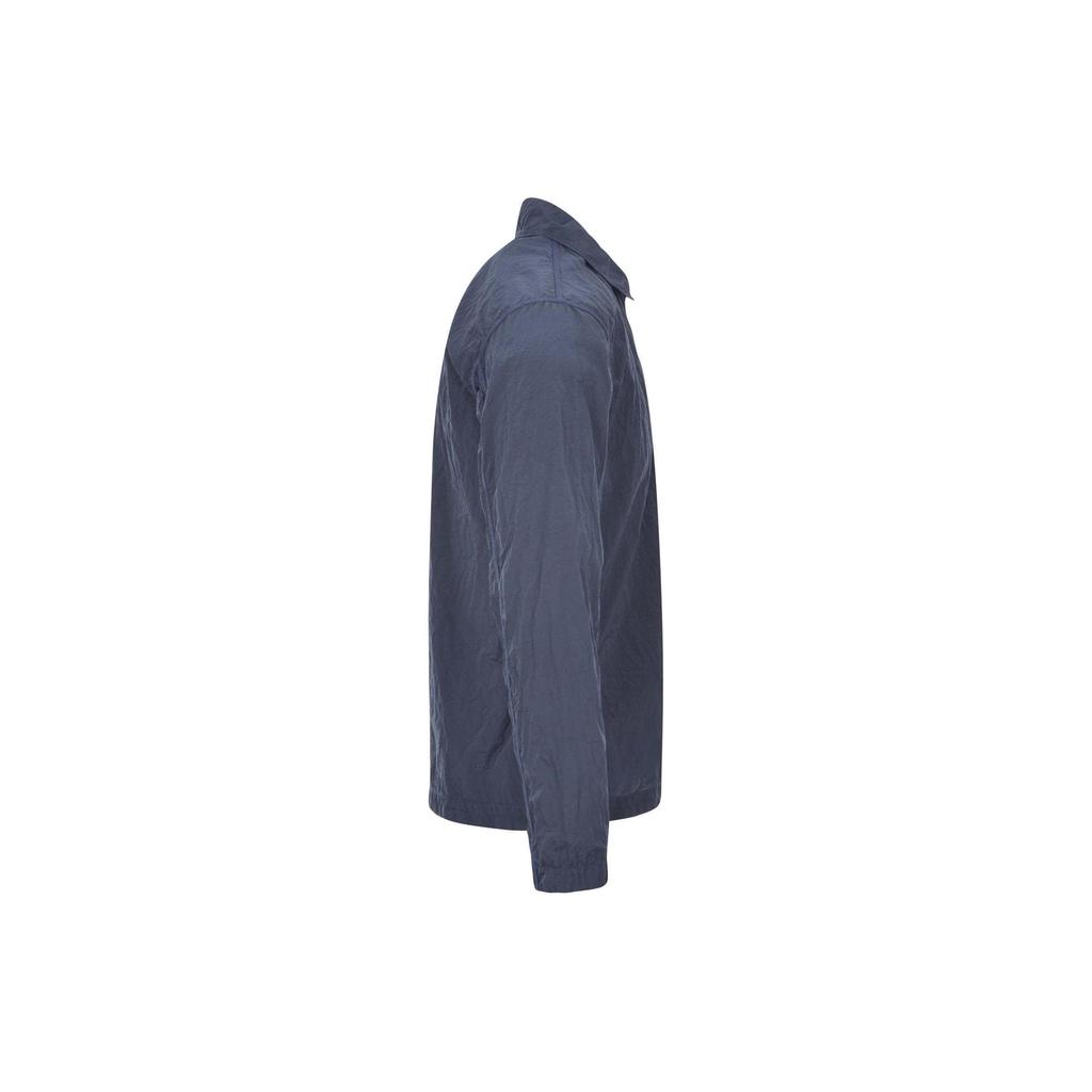 STONE ISLAND Ss24 Nylon Metal Lightweight Solid Color Polo Collar Single Pocket Logo Long Sleeve Jacket Men Jackets Gray Blue 801511219-V0024