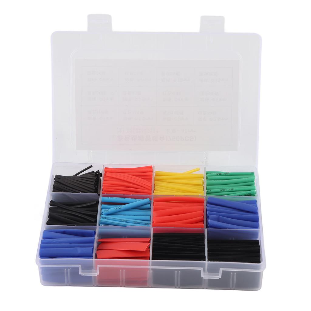 750Pcs Heat Shrink Tubing Kit 2:1 PE Electrical Cable Sleeve Wire Wrap Set Assortment