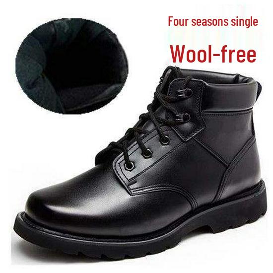 

Мужские кожаные ботинки с шерстяной подкладкой, низкие и высокие, для осени и зимы 40