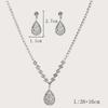 3Pcs Luxury Simple Rhinestone Necklace Drop Earrings For Women Girls Fashion Exquisite Jewelry Set Wedding Bride Accessories