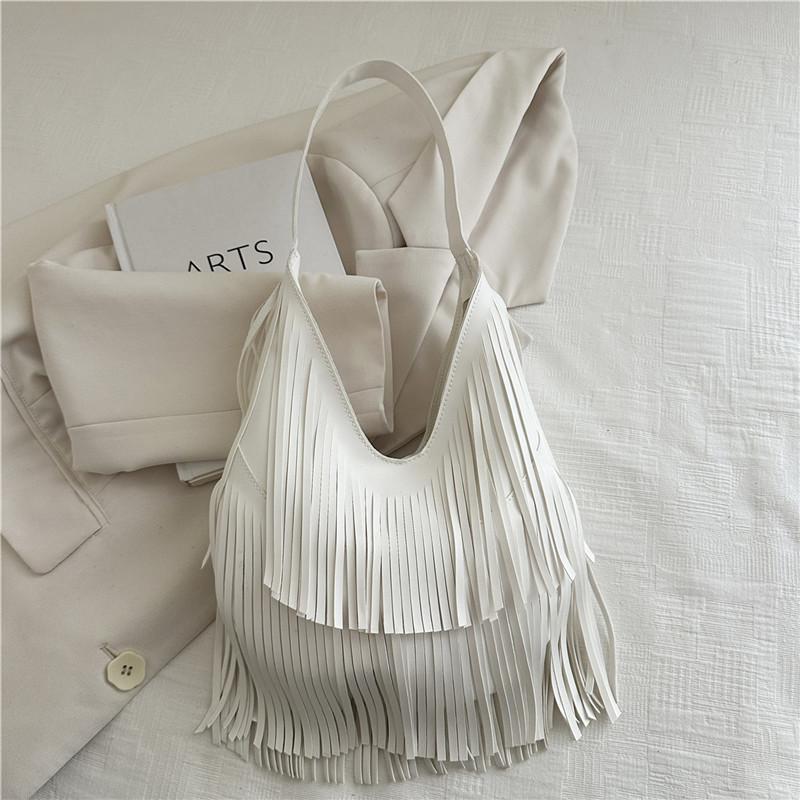 2025 Spring and Summer New Products, European and American Fashion Fringed Bags, Casual Versatile Tote Bags, Women's Large-capacity Underarm Shoulder 