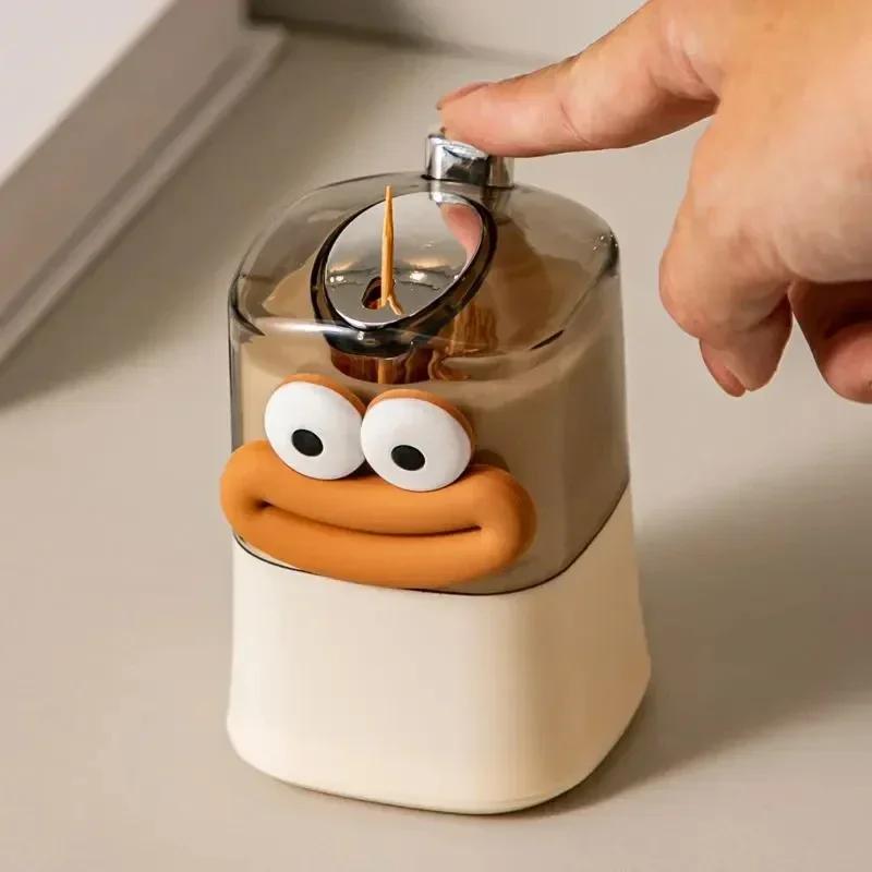 

Creative Cartoon Sausage Mouth Toothpick Box for Home Storage High Aesthetic Value Personalized Cream Style New Toothpick Tube