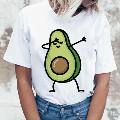 Avocado Kawaii Harajuku T -Shirt Women Ullzang Vagan T -Shirt Funny Cartoon 90s Korean Style Tshirt