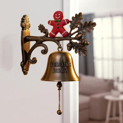 Rustik Metal Hoş Geldin Zili Noel Duvara Monte Kapı Zili Dış Mekan Ön Kapı Veranda Ev Dekorasyonu için Vintage Yemek Zili