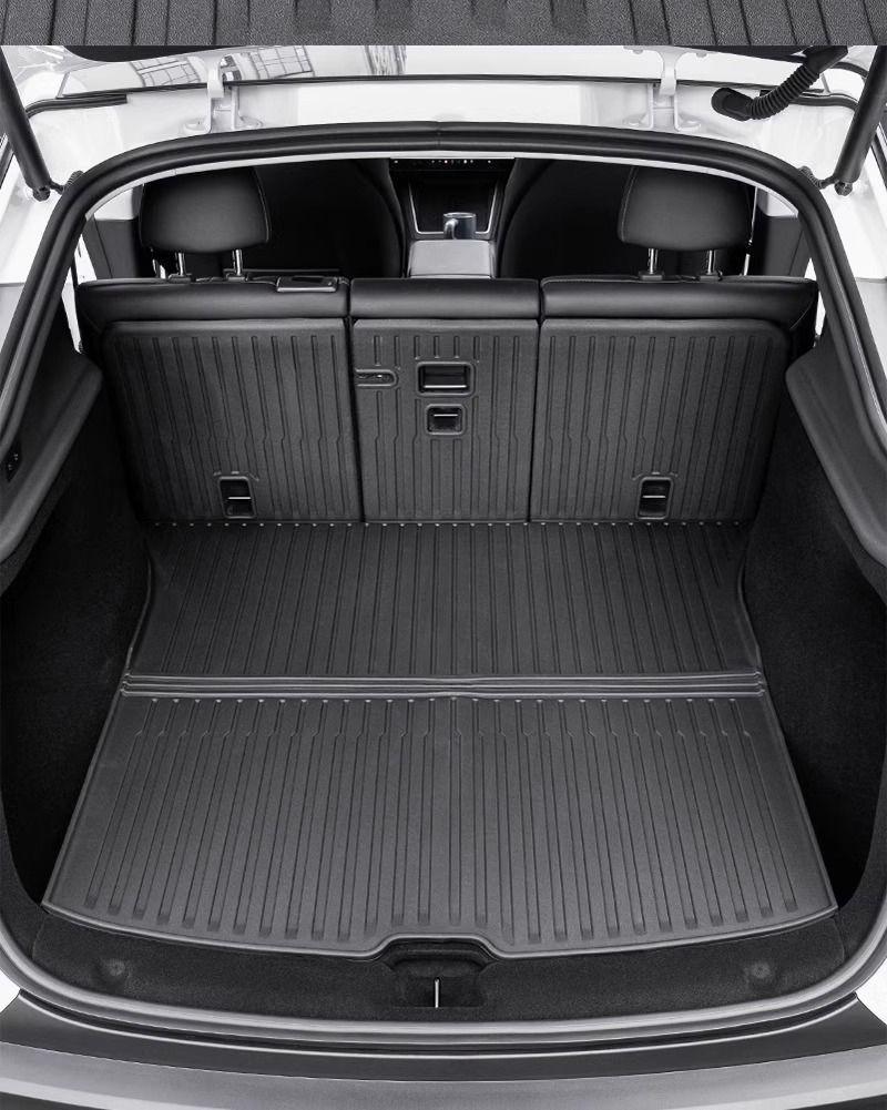 25 Tesla Trunk Integrated Mat for Model Y/3: New Version Rear Trunk Mat & Backrest Pad