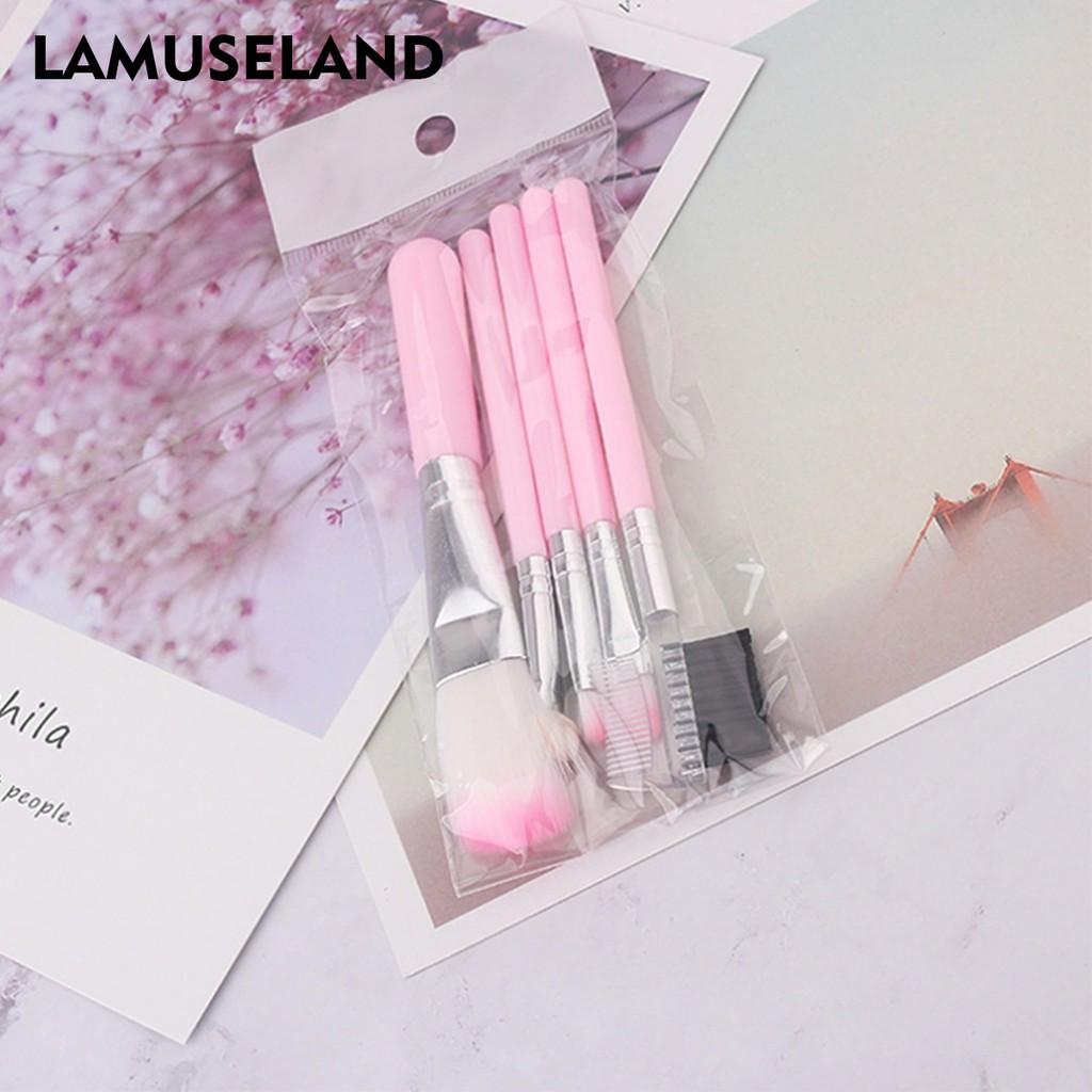 LAMUSELAND Makeup Brush Face Pink Brush (5 Pcs/Set) #1406-OPP-P