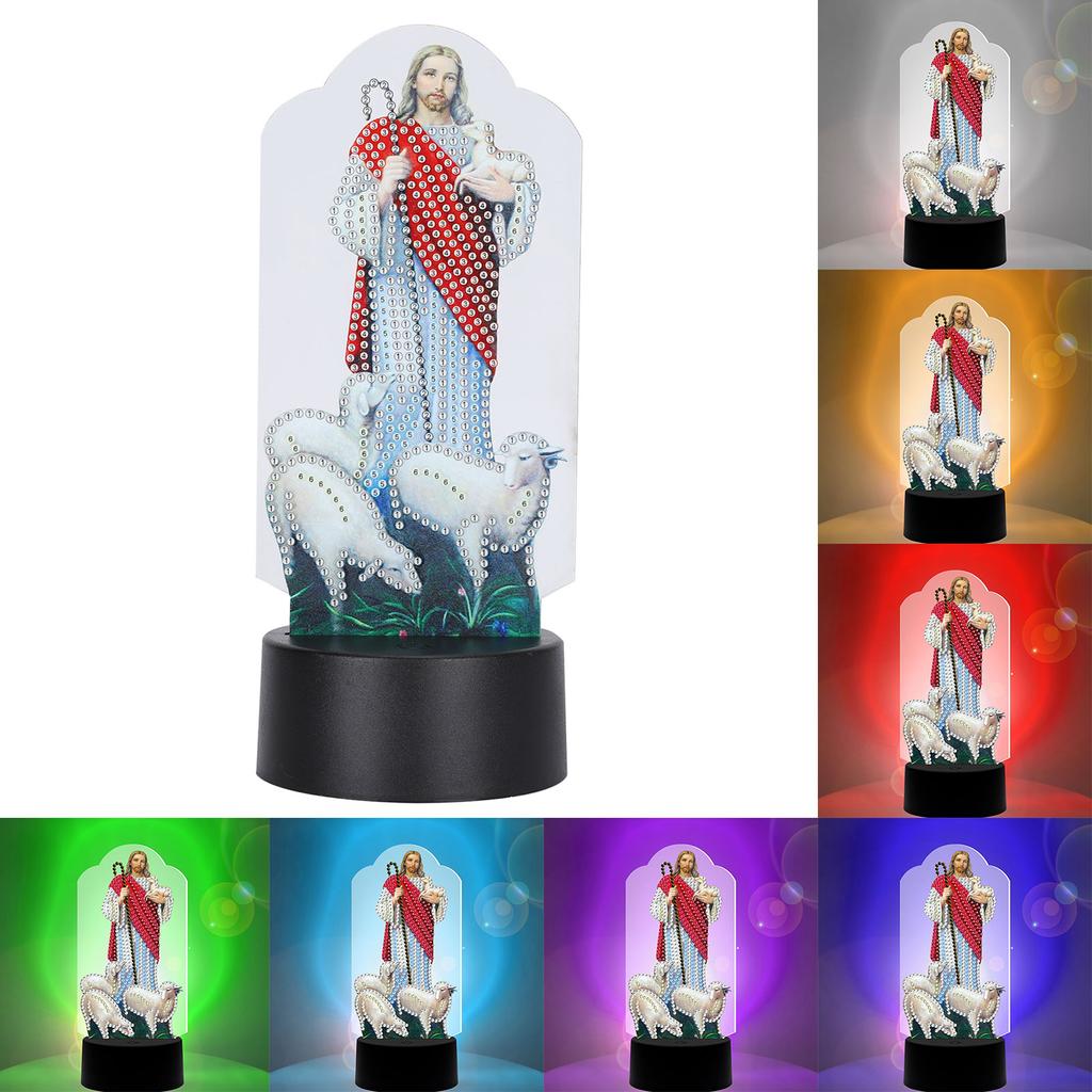 Diamonds Painting LED Lamp Unfinished Materials DIY USB 3D Night Lights 7 Color Touch Changing Home