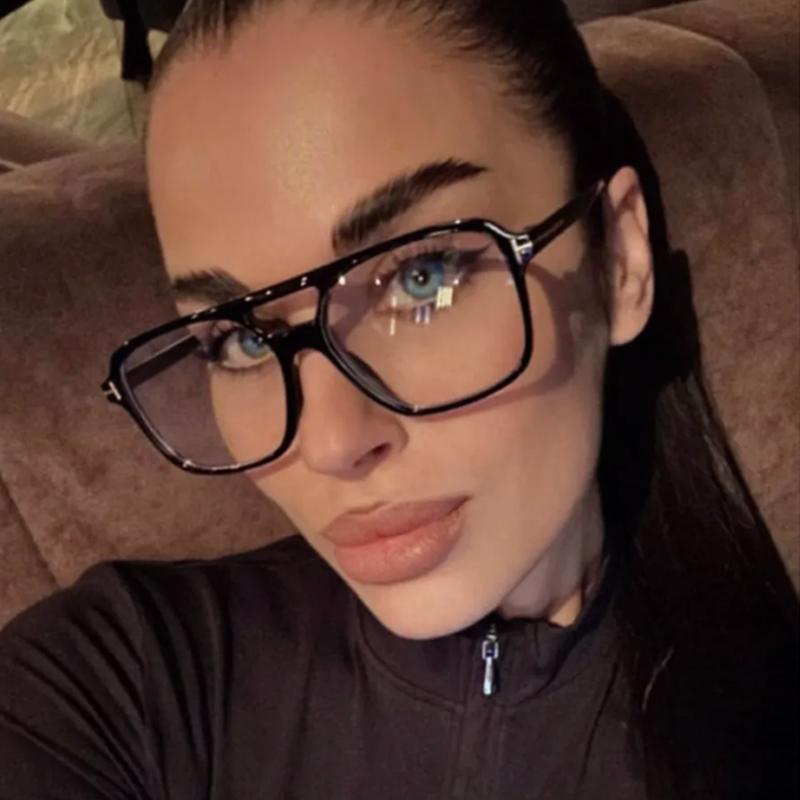 Mote Pilotbrilleinnfatninger Kvinner Dobbelt bro Oversized Brilleinnfatning Firkantede Briller Klassisk Merke Designerbriller UV400