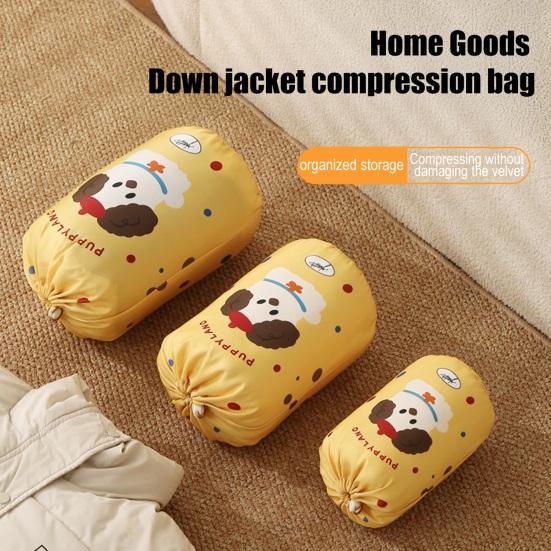 Drawstring Storage Sack Compression Storage Bag Foldable Travel Packing Bag for Down Jacket Thick Clothes Camping Home
