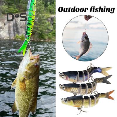 13.5CM/19G Multi-Jointed Fishing Lure with Hooks Slow Sinking 8-Section Swimbait Bionic Hard Artificial Bait Freshwater Saltwater Fishing Accessories