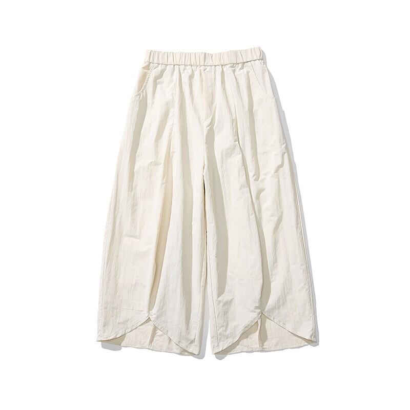 2025 Sommer Herren Weitbeinige Hosen Herren Lässig Einfarbig Hosen Japanische Stile Samurai Kostüm Haremshosen Herren Laternenhose