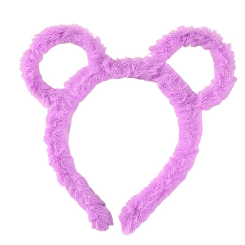 Soft Bear Ears Headbands Plush Mouse Hair Hoop for Washing Face Cartoon Animal Hairbands Halloween Costume Cosplay Headpiece