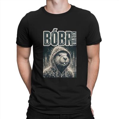 Kurwa Bobr Bober Shirt For Men Steampunk City Circuits Round Collar Pure Cotton T Shirts Hip Hop Birthday Gifts Streetwear