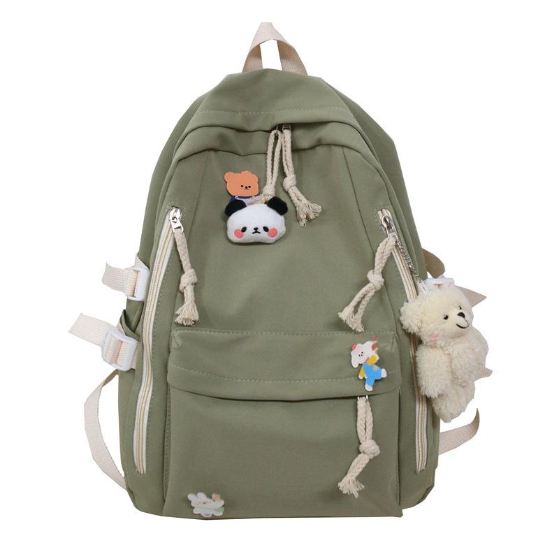 

New schoolbag female Korean version Harajufeng junior and high school students large-capacity backpack ins wind cute girl backpack No pendant