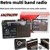 Přenosné Vintage Retro USB AM/FM/SW Vícepásmové Rádio Stereo Bezdrátový Bluetooth Boombox Mp3 Přehrávač Zvuku Záznamník Přehrávač Kazet