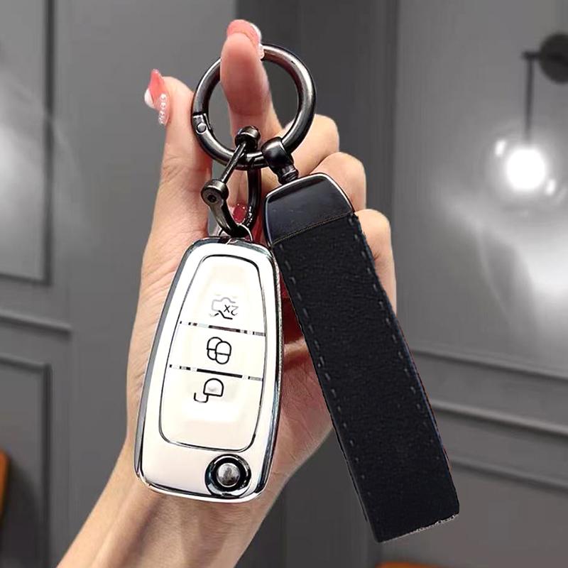 Auto For Ford C-Max S-Max Mondeo Focus 2 3 Mk3 Ecosport Kuga Escape Fiesta Tpu Car Key Cover Bag Case Shell Keyless Protector
