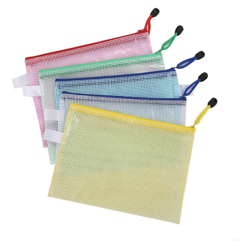 10 Pcs B4 Document Organizers File Folders Receipt Storage Bag Document Bag Zip Bag for Student Teacher F19E