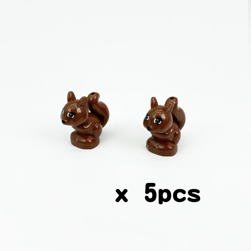 MOC Bauernhoftiere Bausteine Süße Haustiere Schweine Huhn Tiger Panda Hai Stadt Zubehör DIY Teile Steine Spielzeug Lernbausteine